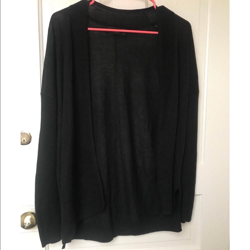 Plain black think sweater cardigan